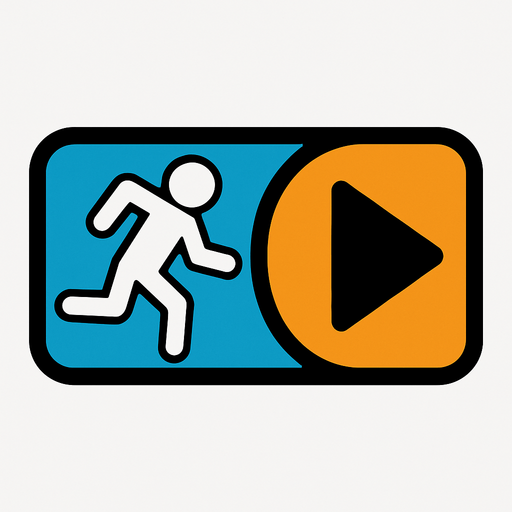 Play button for portal video game.
In-Game asset.  2d.  High contrast.  No shadows