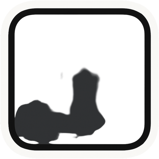 Curved dark gray square with a white outline.
In-Game asset.  2d.  High contrast.  No shadows