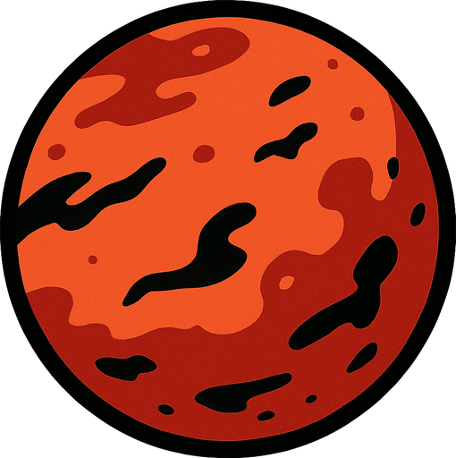 Mars.
In-Game asset.  2d.  High contrast.  No shadows