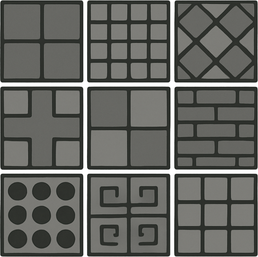 Make grey tiles.
In-Game asset.  2d.  High contrast.  No shadows