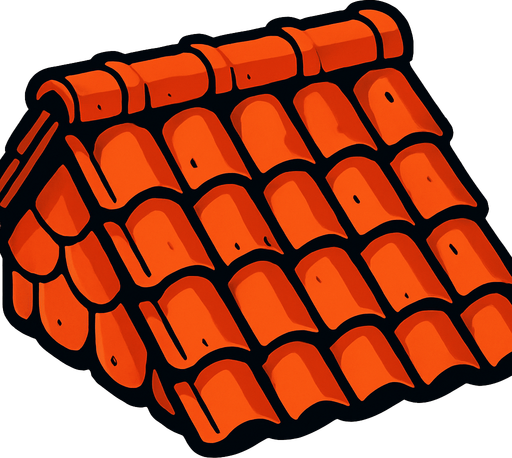 tejado.
In-Game asset.  2d.  High contrast.  No shadows