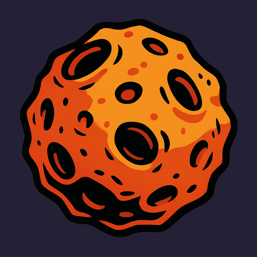 asteroit.
In-Game asset.  2d.  High contrast.  No shadows