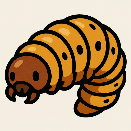larvae bug.
In-Game asset.  2d.  High contrast.  No shadows