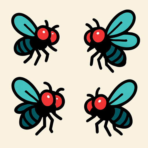 Que los enemigos sean como unas moscas que vuelan por ahí.
In-Game asset.  2d.  High contrast.  No shadows