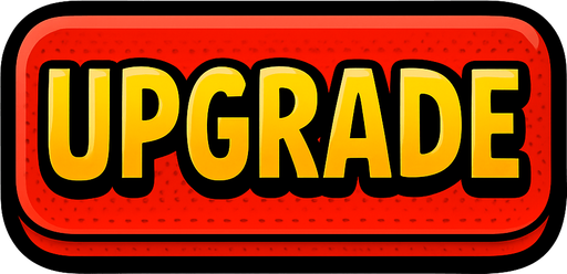 надпись upgrade как красивая кнопка
In-Game asset.  2d.  High contrast.  No shadows. comix