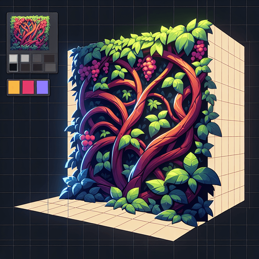 vine.
Single Game Texture. In-Game asset. 2d. Blank background. High contrast. No shadows.