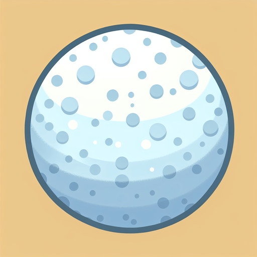 A snowball. Single Game Texture. In-Game asset. 2d. Blank background. High contrast. No shadows.