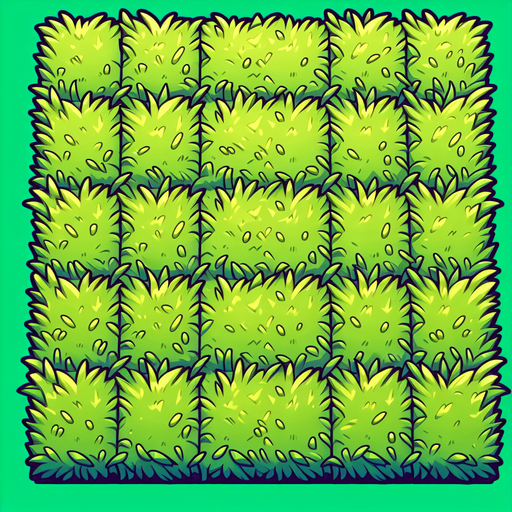 A repeating grassy field. Cartoon
Single Game Texture.  In-Game asset.  2d.  Blank background.  High contrast.  No shadows
