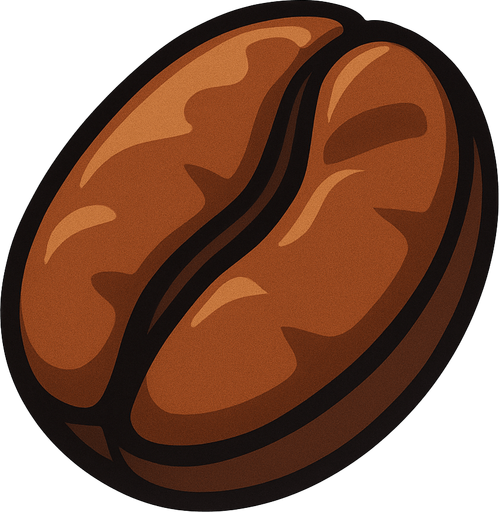 arabica bean.
In-Game asset.  2d.  High contrast.  No shadows