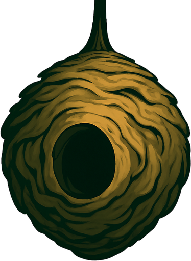 gerçekçi bir orman ambiyansı tam ortasında büyük bir böcek yuvası olan ve yeşil tonlarında.
In-Game asset.  2d.  High contrast.  No shadows