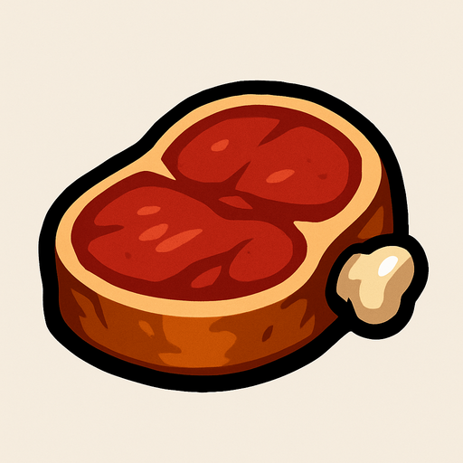 Carne pequeña.
In-Game asset.  2d.  High contrast.  No shadows
