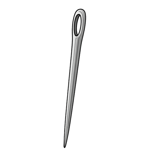 Skapa en realistic nål. No background. Transparent background. Blank background. No shadows. 2d. In-Game asset. flat