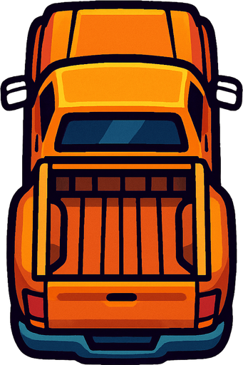 Up view truck.
In-Game asset.  2d.  High contrast.  No shadows