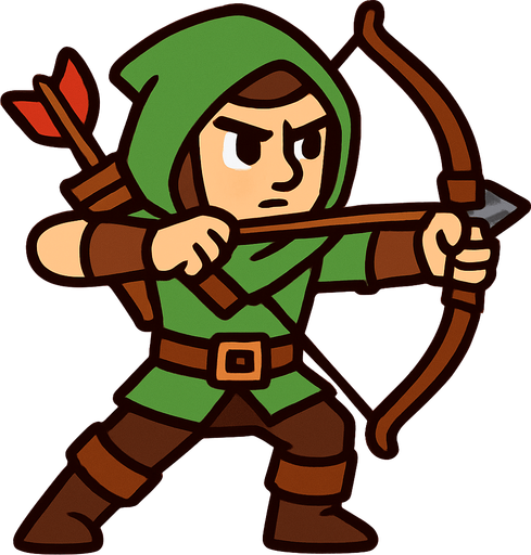 An archer.
In-Game asset.  High contrast.  No shadows