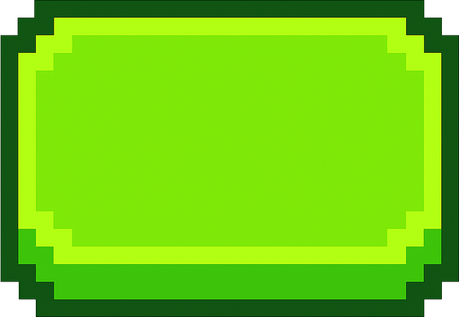Button blank lime 2d pixilated topdown.
In-Game asset.  2d.  High contrast.  No shadows