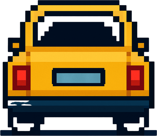 arkası dönük sarı bir araba ekle pixel şeklinde.
In-Game asset.  2d.  High contrast.  No shadows