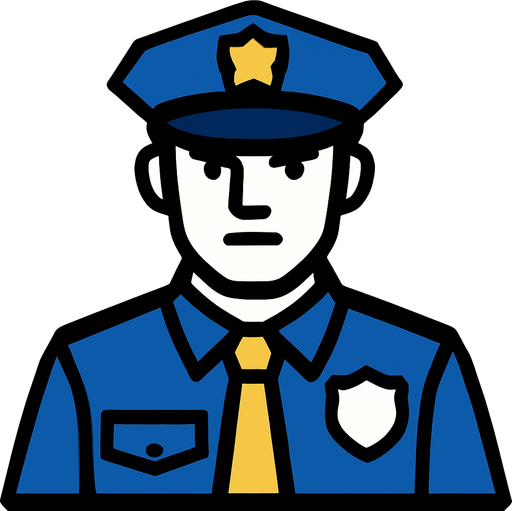 Police.
In-Game asset.  2d.  High contrast.  No shadows