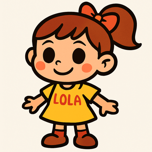 Petite fille nommée lola.
In-Game asset.  2d.  High contrast.  No shadows