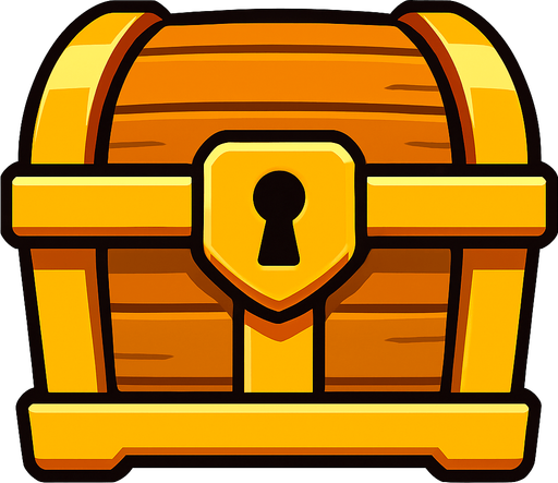 Front of treasure chest.
In-Game asset.  2d.  High contrast.  No shadows