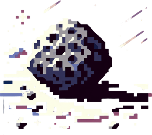 Asteroid 2D Pixel..
Single Game Texture. In-Game asset. 2d. Blank background. High contrast. No shadows.