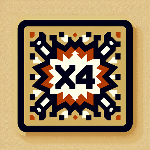 爆炸，里面有X4的字样.
Single Game Texture. In-Game asset. 2d. Blank background. High contrast. No shadows.