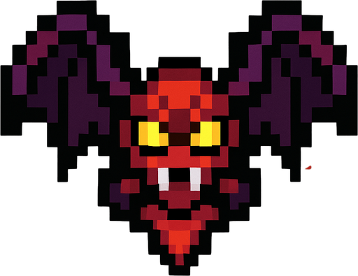 Un enemigo volador visto desde arriba, pixel cartoon..
In-Game asset.  2d.  High contrast.  No shadows