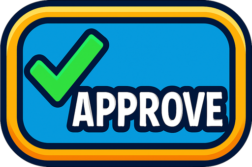 approval button.
In-Game asset.  2d.  High contrast.  No shadows