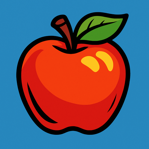 Apple.
In-Game asset.  2d.  High contrast.  No shadows