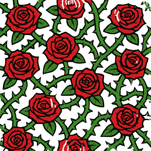 Fond d'écran roses epineuses.
In-Game asset.  2d.  High contrast.  No shadows