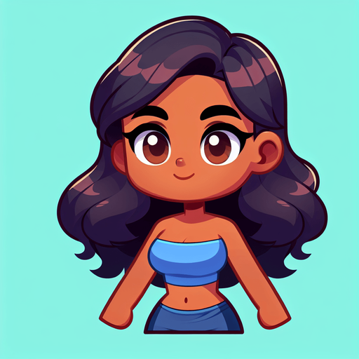 a cartoon full body person.
Single Game Texture. In-Game asset. 2d. Blank background. High contrast. No shadows.