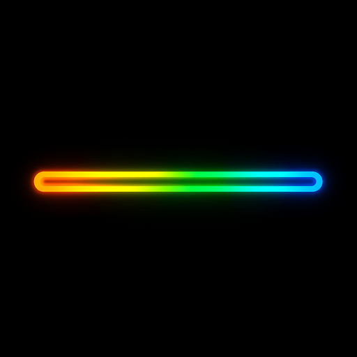 light neon orange yellow green and blue line.
In-Game asset.  2d.  High contrast.  No shadows