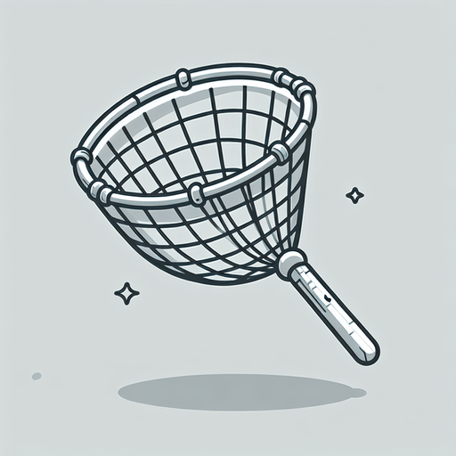 catching net.
Single Game Texture. In-Game asset. 2d. Blank background. High contrast. No shadows.