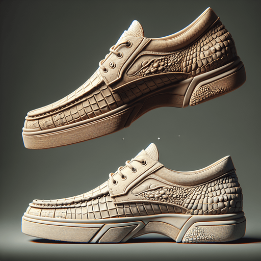 one gator shoe side view.
Single Game Texture.  In-Game asset.  2d.  Blank background.  High contrast.  No shadows