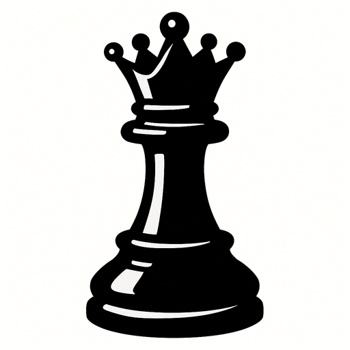 Chess black queen.
In-Game asset.  2d.  High contrast.  No shadows