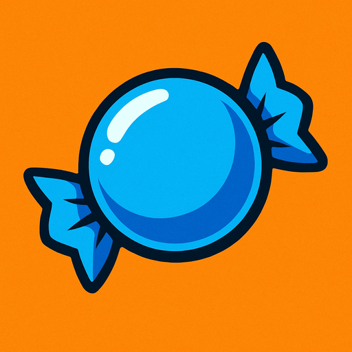 circle blue candy.
In-Game asset.  2d.  High contrast.  No shadows