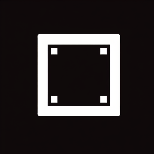 Black square with white outline.
Single Game Texture. In-Game asset. 2d. Blank background. High contrast. No shadows.
