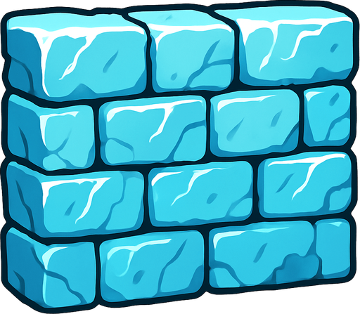 Ice wall.
In-Game asset.  2d.  High contrast.  No shadows