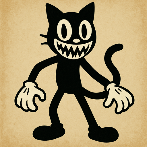 the scary cartoon cat.
In-Game asset.  2d.  High contrast.  No shadows