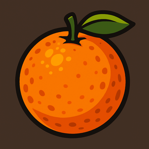Uncut orange.
In-Game asset.  2d.  High contrast.  No shadows