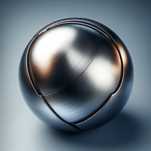 Una esfera de hierro.
Single Game Texture.  In-Game asset.  2d.  Blank background.  High contrast.  No shadows