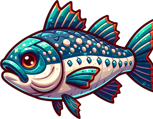 Рыба анимационная.
Single Game Texture. In-Game asset. 2d. Blank background. High contrast. No shadows.