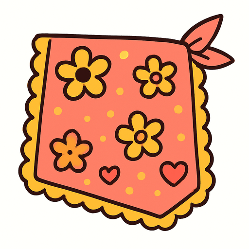 cute design scarf top view..
In-Game asset.  2d.  High contrast.  No shadows