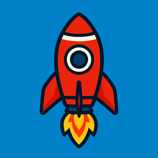 a rocket.
In-Game asset.  2d.  High contrast.  No shadows