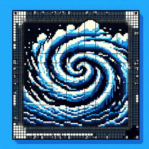 water whirlwind. bird-eye view. pixelated. 8 bit.
Single Game Texture. In-Game asset. 2d. Blank background. High contrast. No shadows.