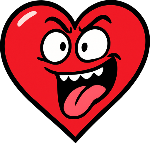 Make it a funny red hearth image. Anime style.
In-Game asset.  2d.  High contrast.  No shadows