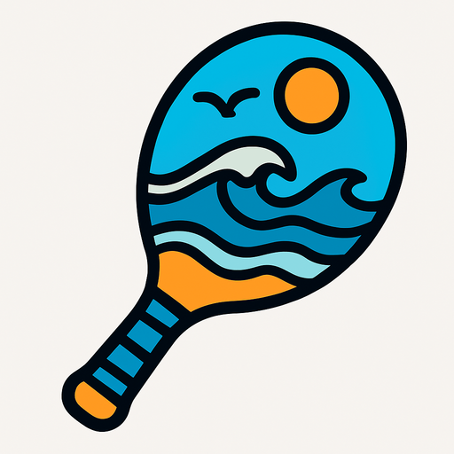 Raquette ocean.
In-Game asset.  2d.  High contrast.  No shadows