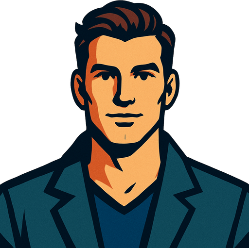 A handsome man, facing us.
In-Game asset.  2d.  High contrast.  No shadows