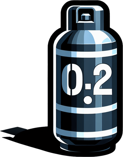 oxygen cylinder with O2 symbol
Single Game Texture.  In-Game asset.  2d.  Blank background.  High contrast.  No shadows