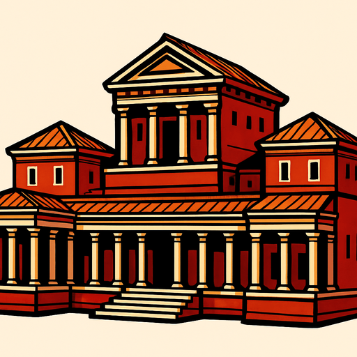 Roma imparatorluğu sarayı.
In-Game asset.  2d.  High contrast.  No shadows