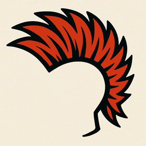 Mohawk with no head.
In-Game asset.  2d.  High contrast.  No shadows